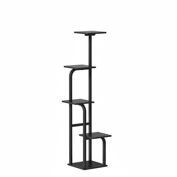 5 Tier Metal Black Plant Stand (9.8 in. H x 46.5 in. W)