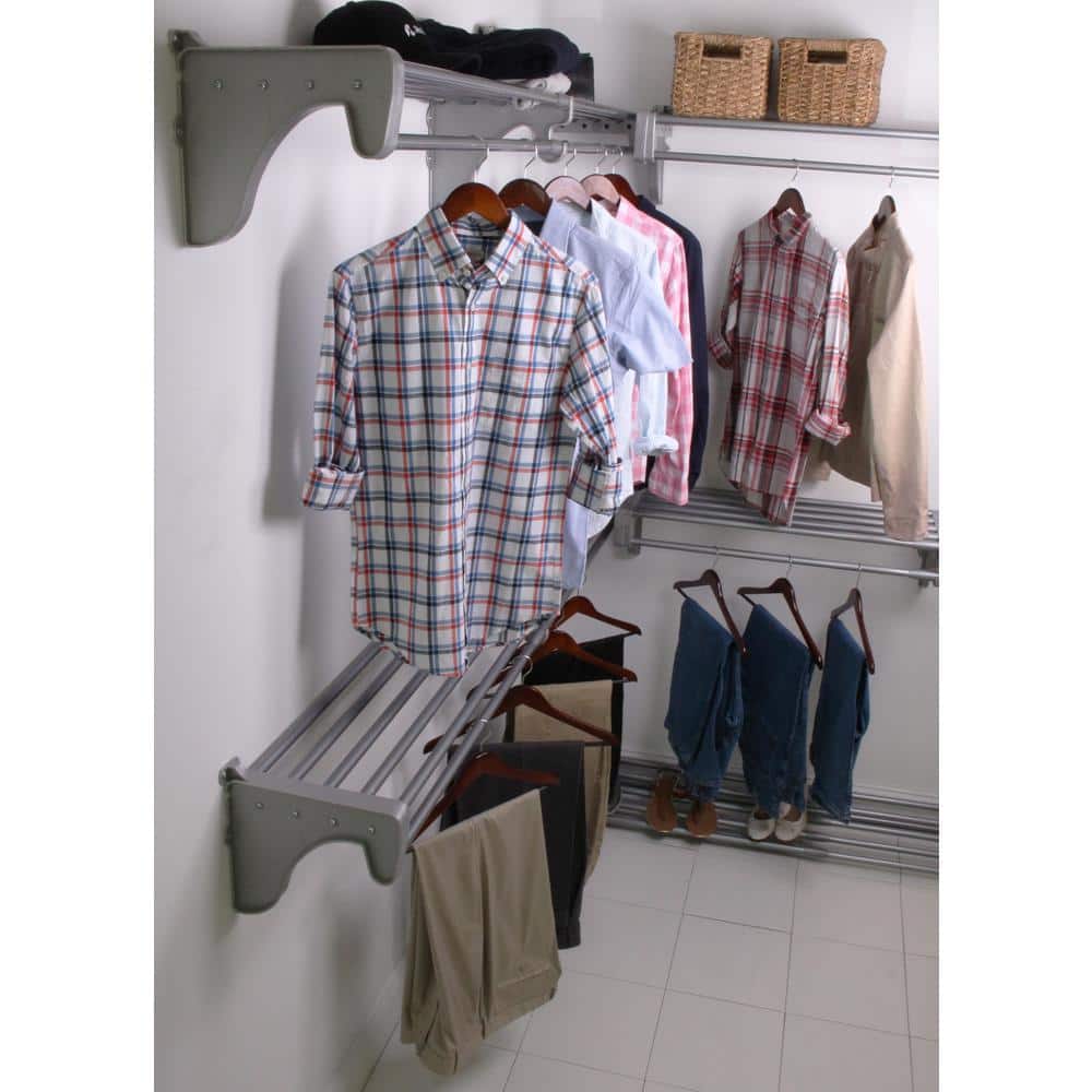 EZ Shelf Expandable Silver Walk-In Closet Kit with 5 Shelves