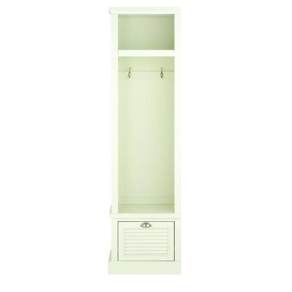 Unbranded Shutter 74 in. H x 20 in. W x 18 in. D Modular Open Left Locker in Polar White