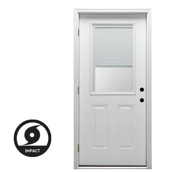 MMI DOOR 36 in. x 80 in. Severe Weather Internal Blinds Right-Hand