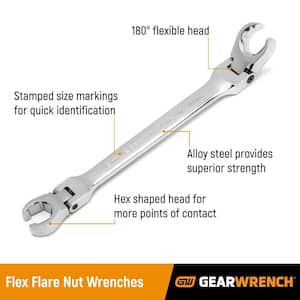 SAE Flex Flare Nut Wrench Set (5-Piece)