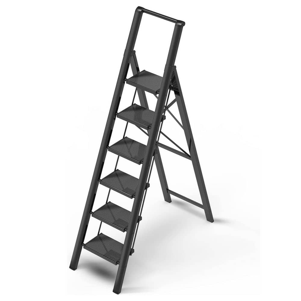 6 Step Ladder for 12 Feet Ceiling Aluminum Folding Step Stool Anti-Slip Wide Pedal Lightweight Space-Saving 1 Piece price history on PriceWatchPro