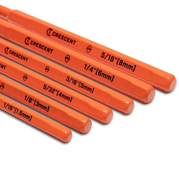 LOT リプル45E Crescent 7 in. Pin Punch Set (6-Piece) CPPS456 - The Home Depot