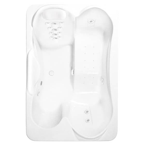 Aquatic Infinity 5 - 72 in. Acrylic Center Drain Rectangle Drop-In Air Bath/Whirlpool Bathtub with Heater in White