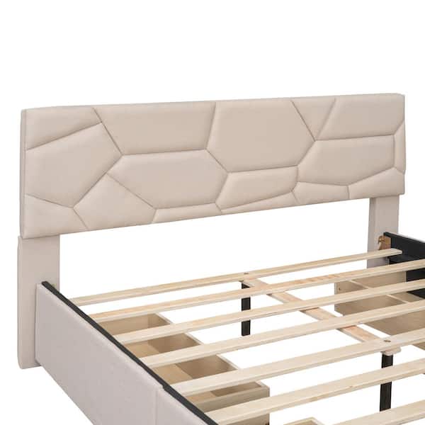 w#bdq♡ Benjara Mazie Gray and Black Wood Frame Queen Panel Bed with