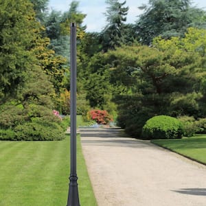 Downtown 7.5 ft. Black Outdoor Lamp Post Pole Fits 3 in. Post Mount Light Fixtures