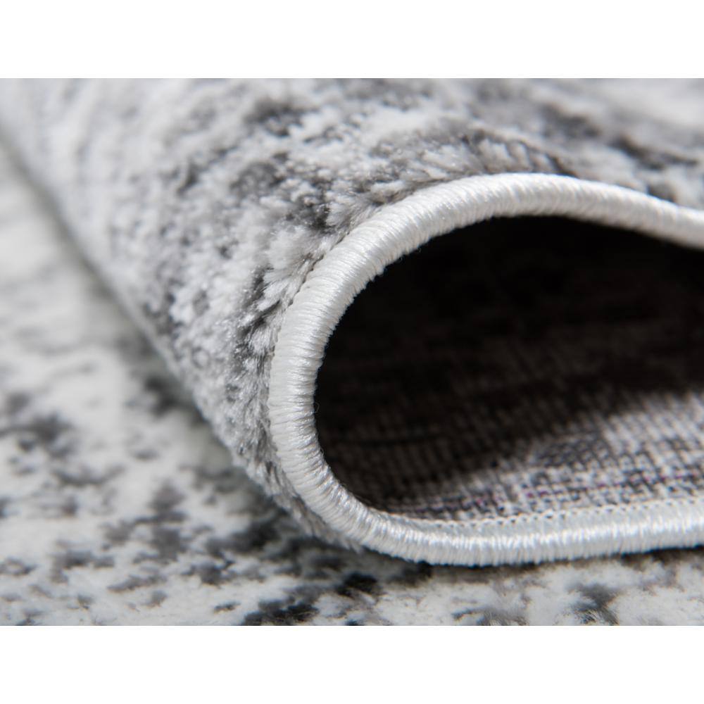 Elegant Gray Synthetic Indoor Runner Rug, Easy Care & Stain-Resistant