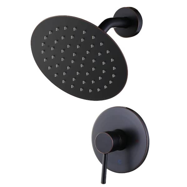ARCORA Round 2-Spray Patterns with 1.6 GPM 8 in. Wall Mount Rain Fixed Shower Head in Oil Rubbed Bronze