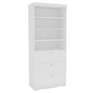 Warson White 85 in. H Storage Cabinet with 3 Shelves and 3 Drawers