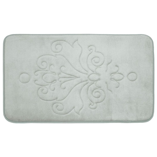 BounceComfort Reve Light Gray 20 in. x 32 in. Memory Foam Bath Mat