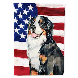 0.91 ft. x 1.29 ft. Polyester USA American Flag with Bernese Mountain Dog 2-Sided 2-Ply Garden Flag