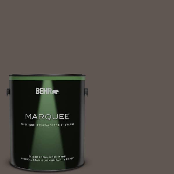 BEHR MARQUEE 1 gal. #N140-7 Timber Brown Semi-Gloss Enamel Exterior Paint & Primer