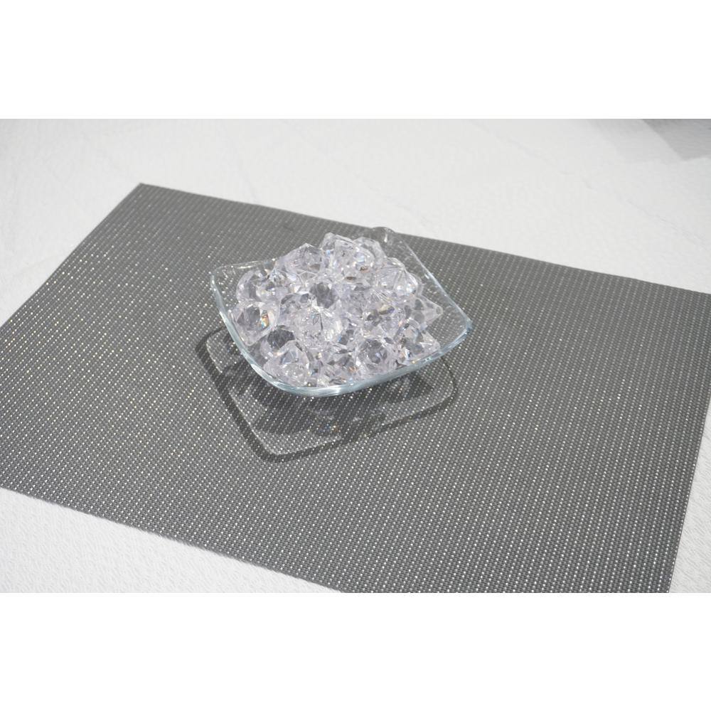 Silver Vinyl Reversible Rectangle Placemats Set of 6
