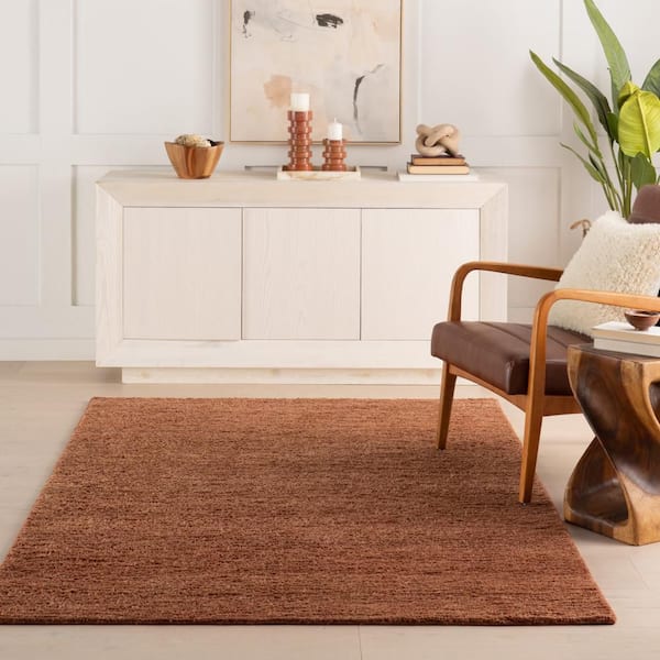 DASH & ALBERT 3 ft. x 8 ft. Rust Ramsey Hand Knotted Wool Indoor