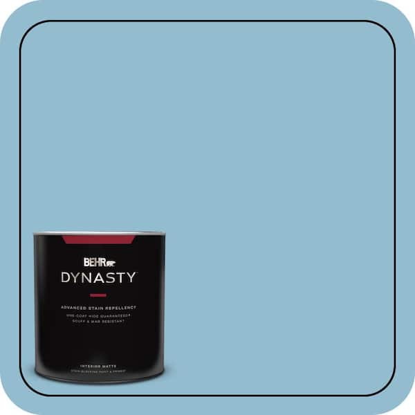 BEHR DYNASTY 1 qt. #S490-3 Reef Blue One-Coat Hide Matte Interior Stain-Blocking Paint & Primer