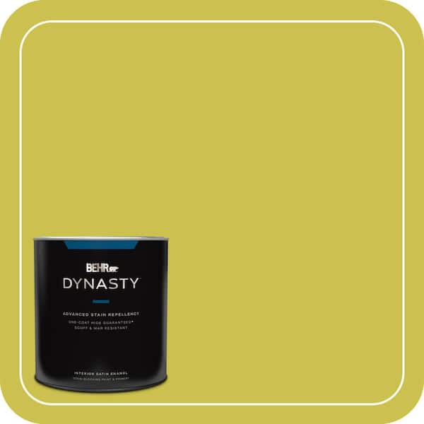 BEHR DYNASTY 1 qt. #P340-5A Cilantro Lime Satin Enamel Interior Stain-Blocking Paint and Primer