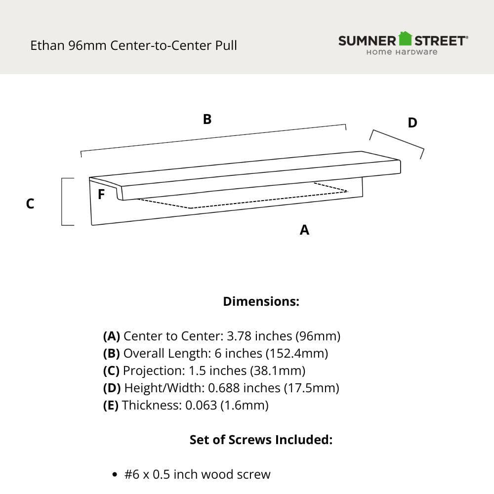 Ethan Satin Brass Rectangular Bar Pull with Mounting Hardware