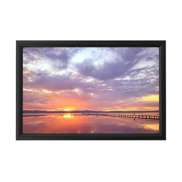 Trademark Fine Art "Colours of Sunsets" by Beata Czyzowska Framed with LED Light Landscape Wall Art 16 in. x 24 in.