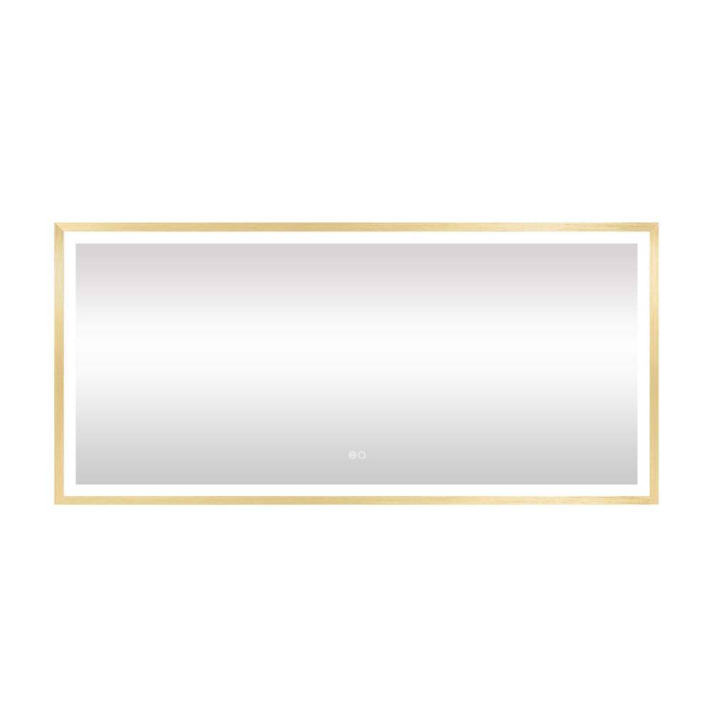 60 in. W x 28 in. H LED Rectangular Framed Wall Mounted Bathroom Vanity Mir