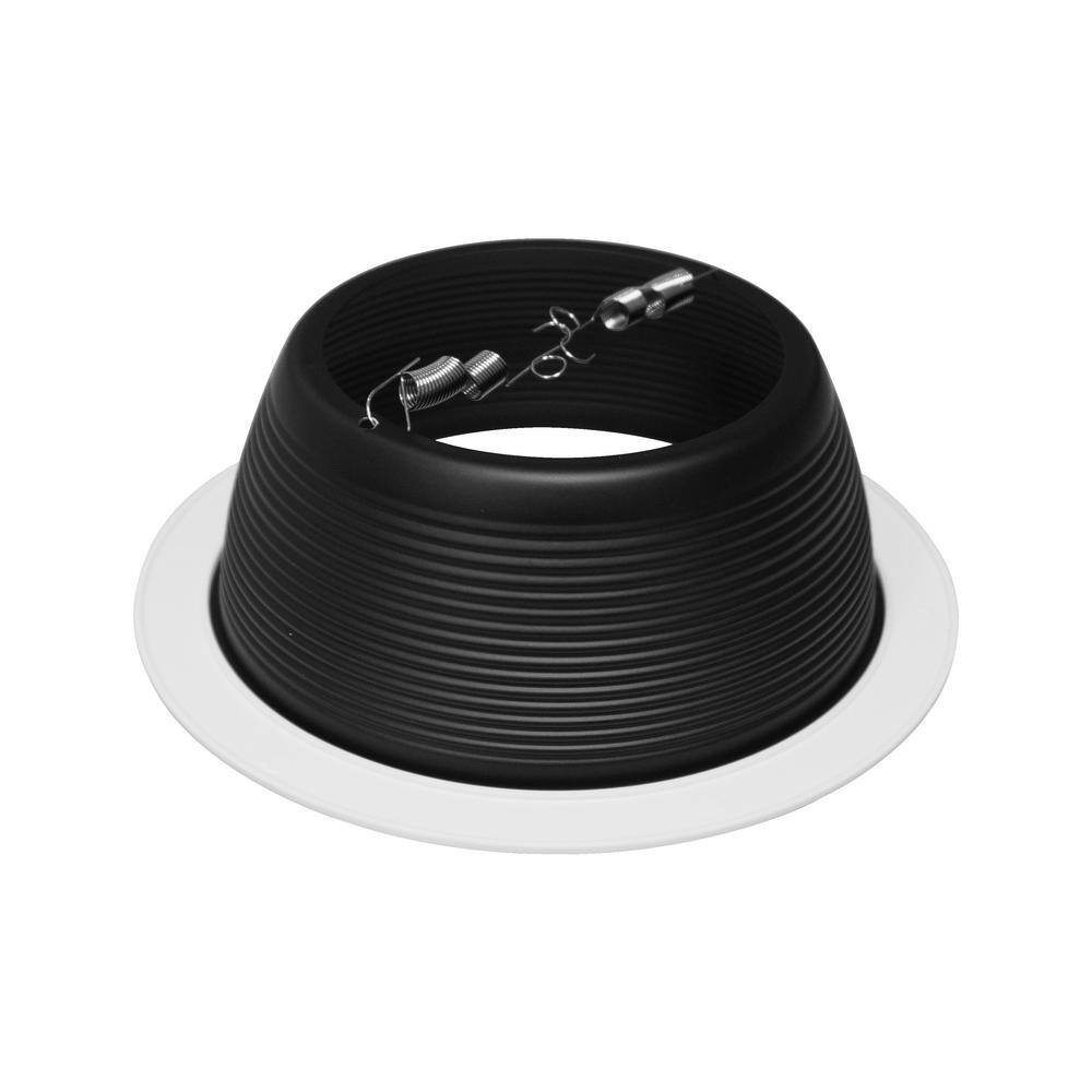 6-Inch Black and White Steel Baffle Recessed Trim