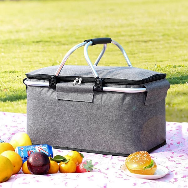 ITOPFOX 20 qt. Large Insulated Foldable Soft Side Cooler Bag for Camping Picnic Travel in Gray H2PH005OT177