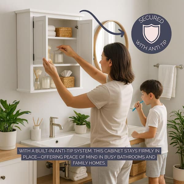 Alaterre Furniture Dorset 27 in. W Wall Mounted Bath Storage