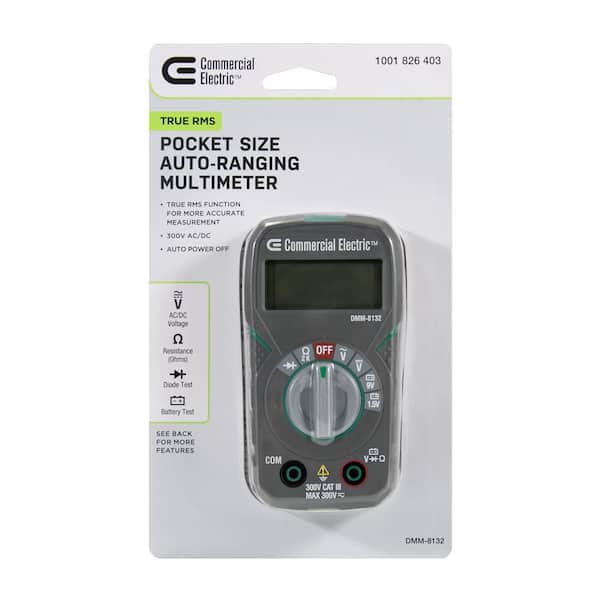 Commercial Electric Pocket Size True RMS Digital Multi-Meter DMM