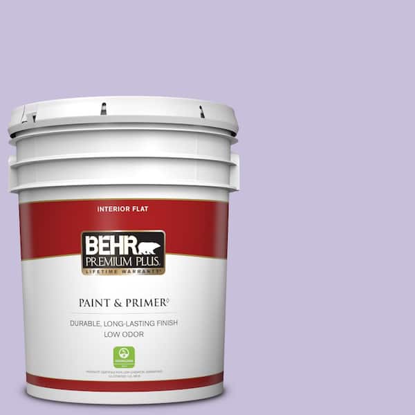 BEHR PREMIUM PLUS 5 gal. #640B-4 Innuendo Flat Low Odor Interior Paint & Primer