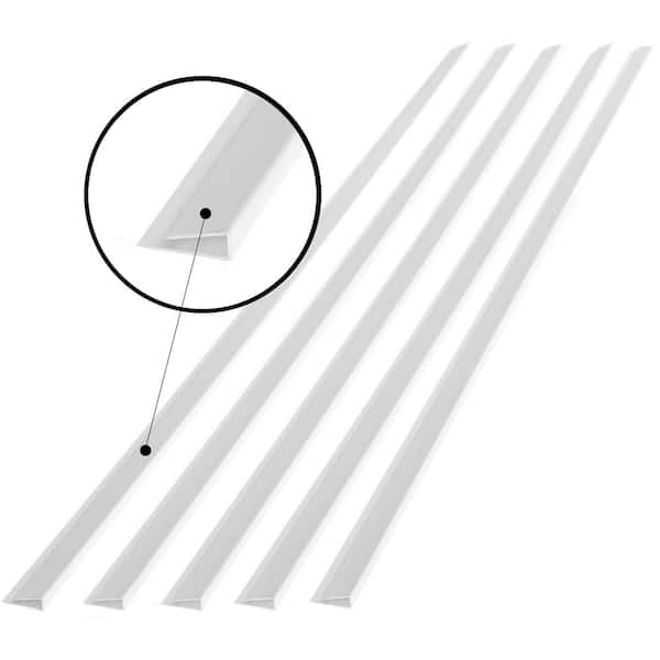 Fasade® 4' PVC Gloss White Large Profile J-Trim - 5 Pack