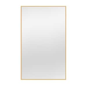 35 in. W x 59 in. H Rectangular Framed Wall Bathroom Vanity Mirror in Gold