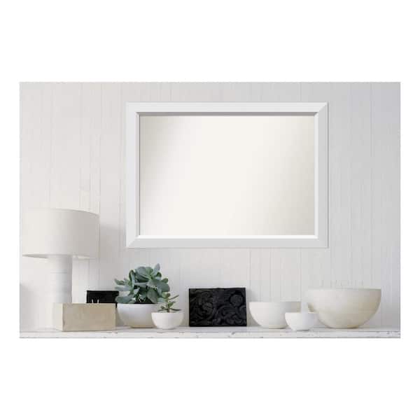 Amanti Art Blanco White 36.25 in. x 26.25 in. Custom Non-Beveled Wood Framed Bathroom Vanity Wall Mirror