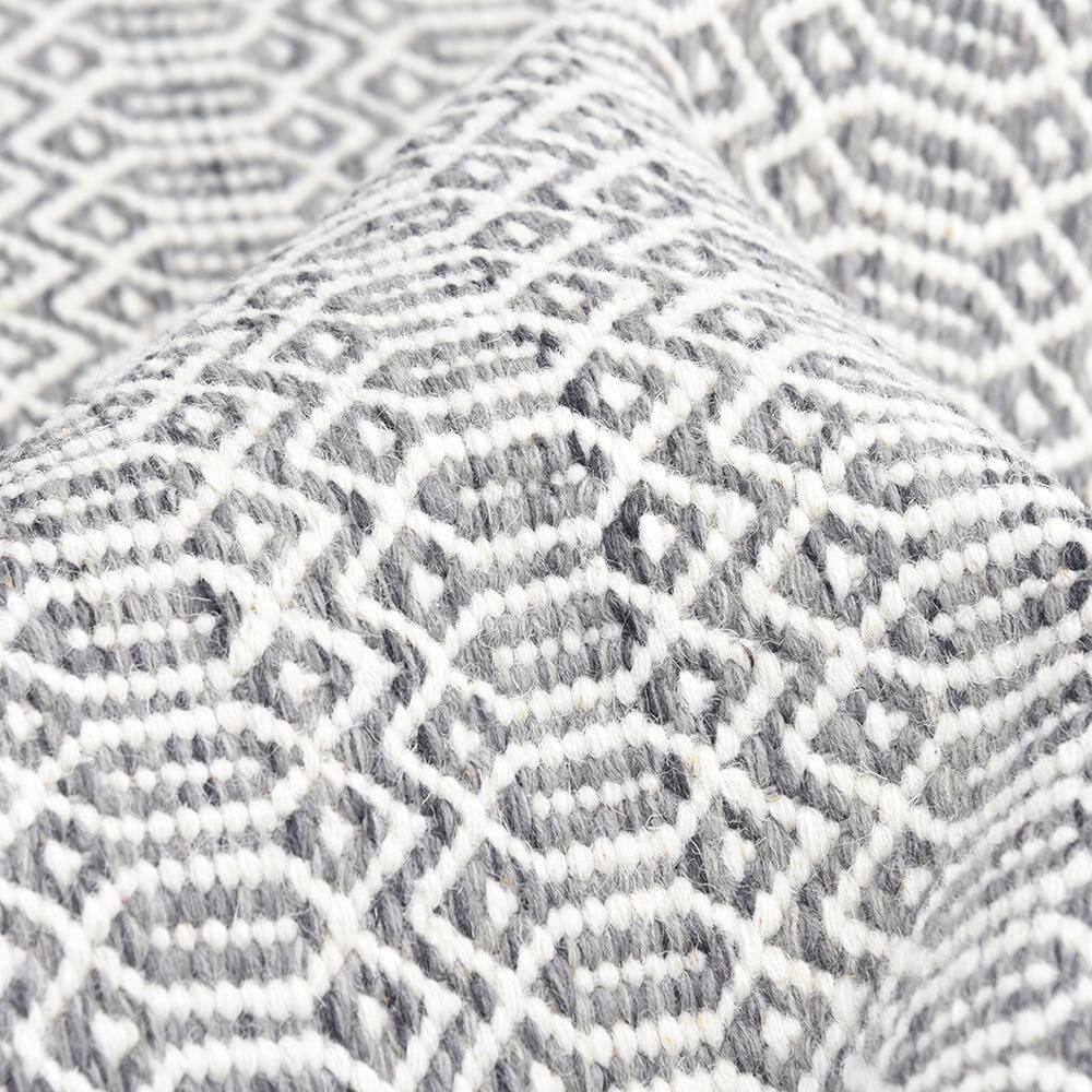 Slate Geometric Flat Woven Wool 9' x 12' Area Rug