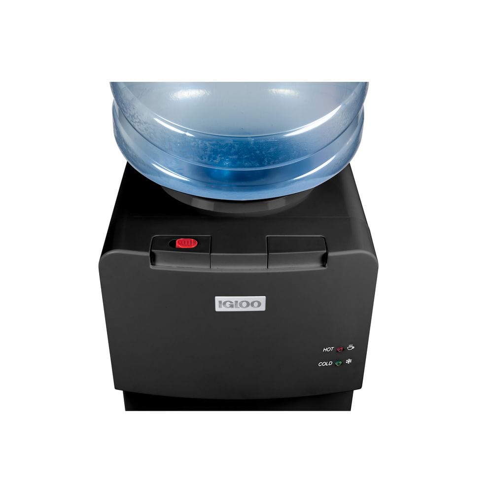 Black Freestanding Top Loading Hot and Cold Water Dispenser