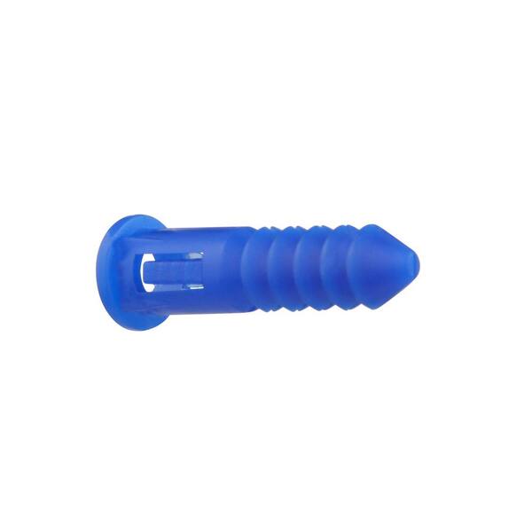Everbilt PLASTIC RIBBED WALL ANCHORS1 1/4 inchSet of 24 Blue 