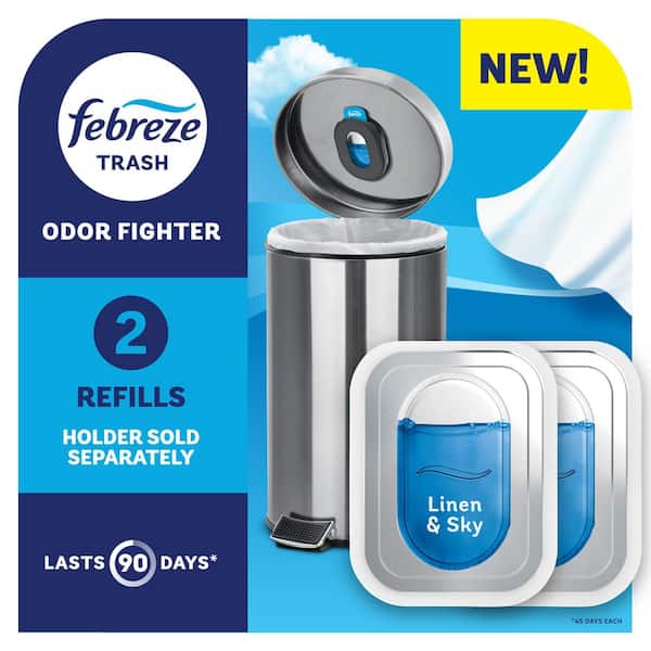 .16 oz. Linen and Sky Scented Oil Trash Odor Fighter Automatic Air Freshener Refill (2-Count)