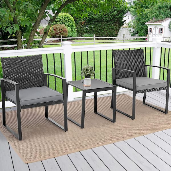 gray outdoor bistro set