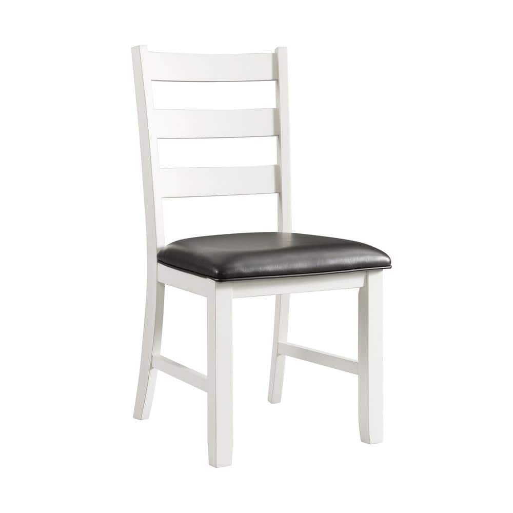Tuttle Brown and White Drop Leaf Dining Set with Ladder Back Chairs