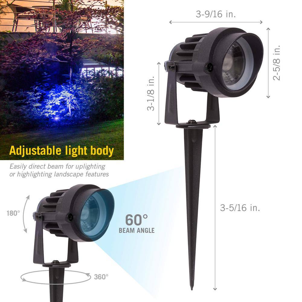 Black Aluminum Weather Resistant LED Pathway Spotlight