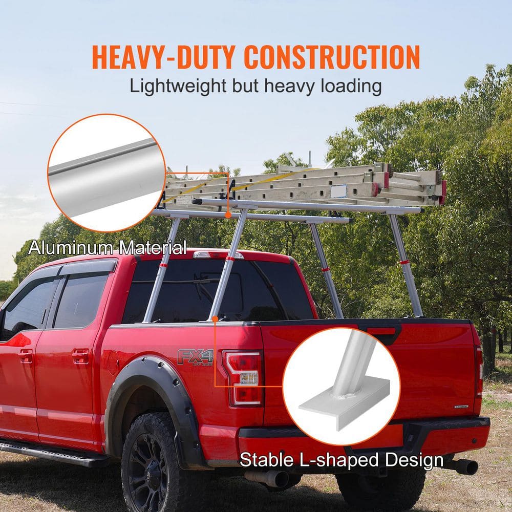 VEVOR 71" Silver Aluminum Truck Ladder Rack with 800 lbs Capacity