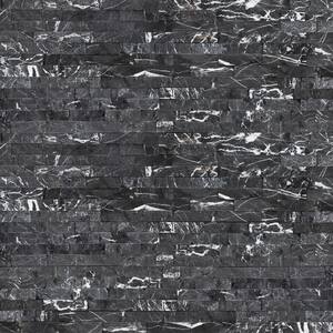 Marquina Nero Ledger Panel 6 in. x 24 in. Textured Marble Wall Tile (60 sq. ft./Pallet)