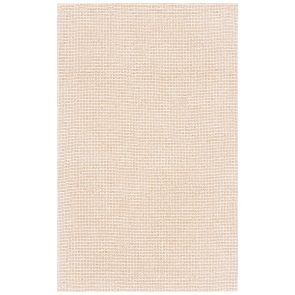 Soho 6 ft. x 9 ft. Gold Solid Crosstitch Area Rug