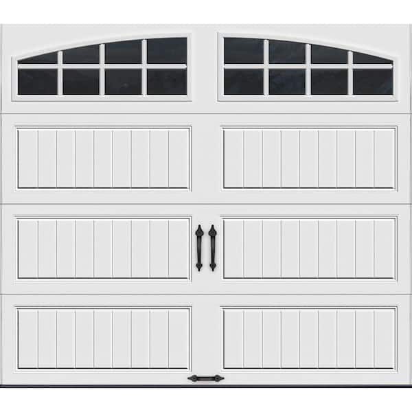 Clopay Gallery Steel Long Panel 9 ft x 7 ft Insulated 6.5 R-Value  White Garage Door with Arch Windows