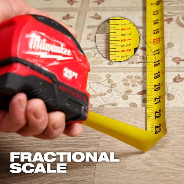 Milwaukee 16 ft. Compact Auto Lock Tape Measure with Fractional