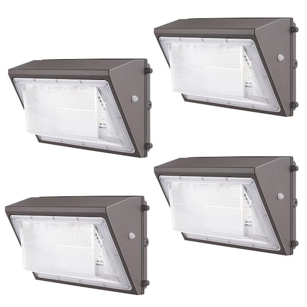 4PCs LED Wall Pack Lights 120-Watt Gray Integrated LED 11000 LM Commercial Lights Wall Pack Light