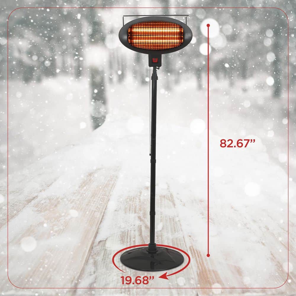BLACK+DECKER Black Electric Patio Heater with Adjustable Tilt