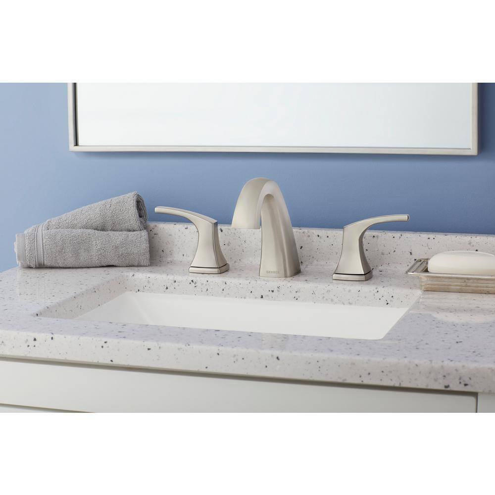 Vaughn Modern Brushed Nickel 2-Handle Widespread Bathroom Faucet