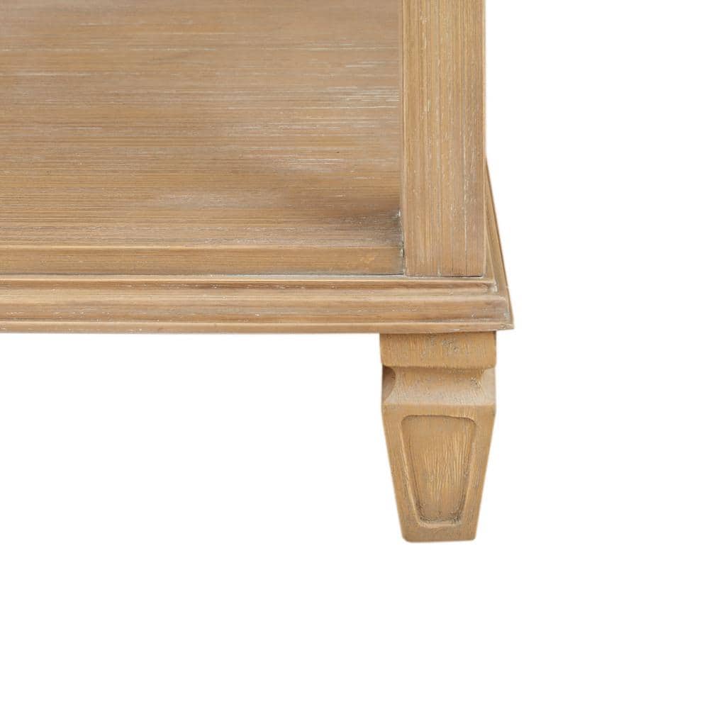 Victoria Light Natural Rubberwood Night Table with Drawer