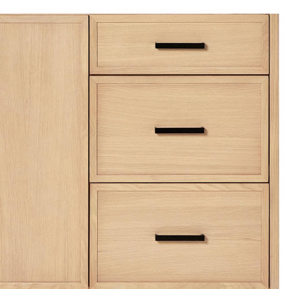Kelly 67" Light Oak Single Vanity with White Quartz Top