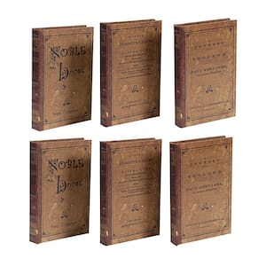 Classic Vintage 5.5 in. Brown Book Box (Set of 3)
