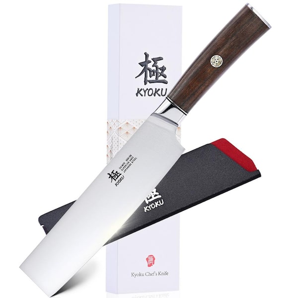 KYOKU Daimyo Series 9 in. 440C Stainless Steel Vegetable Cleaver Knife with Ultra Sharp Blade and Ergonomic Rosewood Handle